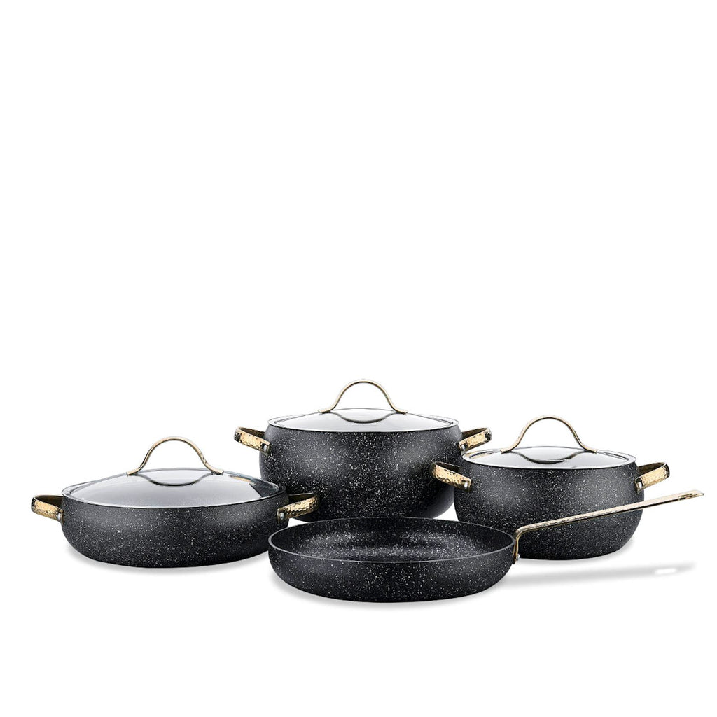 The Korkmaz Berilla 7-Piece Cookware Set (Model: A2610) non-stick