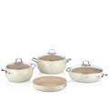 The Korkmaz A2656 Mondea 7Piece Cookware Set is a non-stick granite cookware